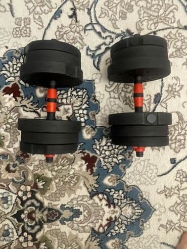 наборные гантели с поворотным механизмом: Разборные гантели с соединительной штангой (набор 2-в-1) - Комплект — 6