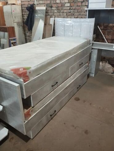 кровать с шухлядами: Односпальная кровать, Новый, С матрасом, длина - 200 см — 3