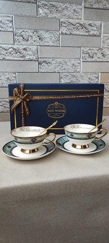 Тончайший костяной фарфор Royal Classic с оттенками бирюзы — для вашей at lalafo.kg Тончайший костяной фарфор Royal Classic с оттенками бирюзы — для вашей