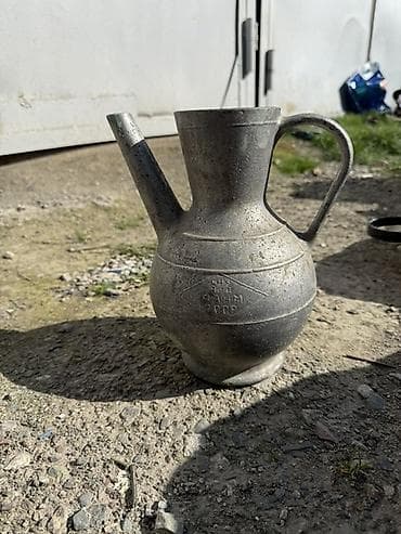 медный кувшин: СССР Алюминиевый кувшин-кофейник/водолей с носиком и ручкой - — 3