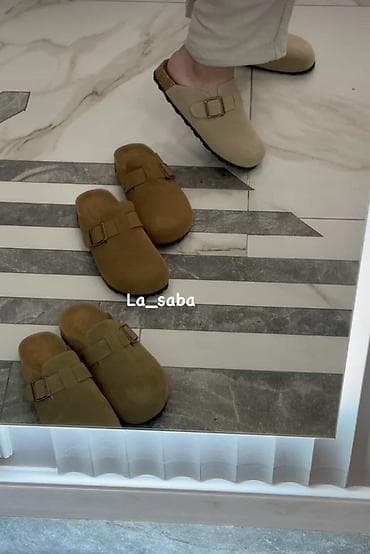 Замшевые сабо-клоксы с пряжкой Birkenstock Покупал для себя за 2000 — 1