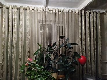 bed sheet: Комплект штор с карнизом (высота 2.80) размер карниза - 3.50 — 1