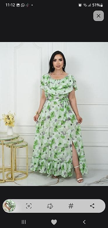 made: Повседневное платье, Made in KG, Лето, Длинная модель, Крестьянка, XL — 2