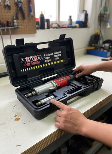 домкрат пневматический: Пневмогайковерт FORCE PREMIUM в кейсе - Тип: ударный пневматический — 2