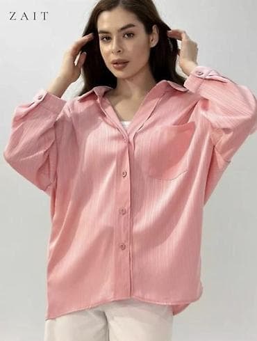 oversize: Рубашка женская ZAIT, свободного кроя oversize. Распродажа женских — 3