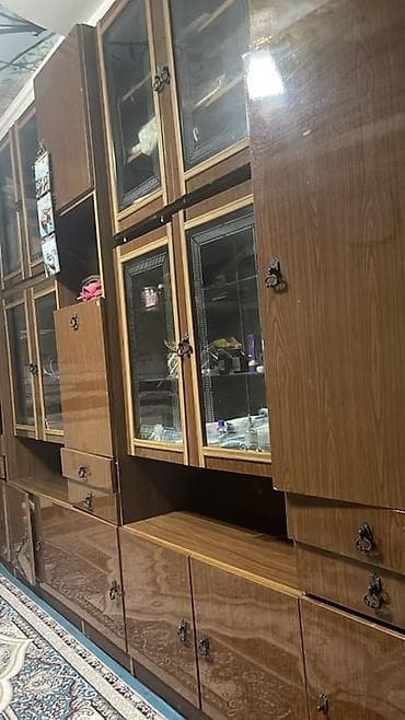 шкаф для одежды в рассрочку: Стенка-шкаф, Тип стенки-шкафа: Модульная, Для зала, Особенности: Для хранения посуды — 2