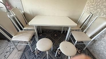 барные стулья черный белый: Кухонный стол и стул, цвет - Белый — 1