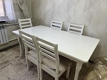 Кухонный стол и стул, цвет - Белый — 3