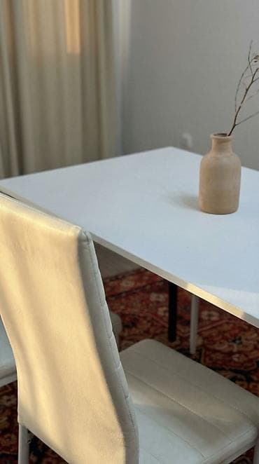 coffee table: Кухонный стол и стул, цвет - Белый — 2