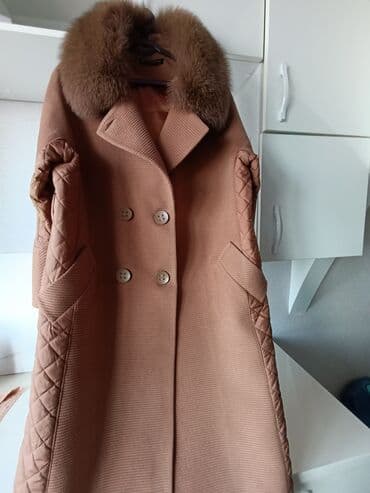 бишкек платья больших размеров: Пальто, Классика, Осень-весна, По колено, Двубортная модель, 4XL — 2