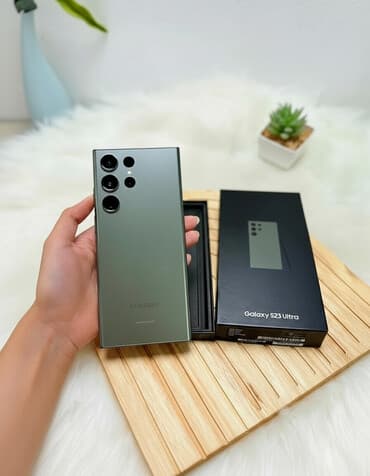 новые телефоны самсунг: Samsung Galaxy S23 Ultra, Новый, 256 ГБ, цвет - Зеленый, 2 SIM, eSIM — 1