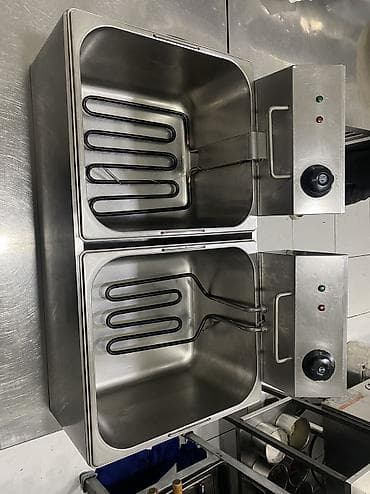 Кухонные плиты и варочные поверхности: Фритюрница 11л+11л (670х450х350мм; 220В; 5KBT) Установка настольная — 1