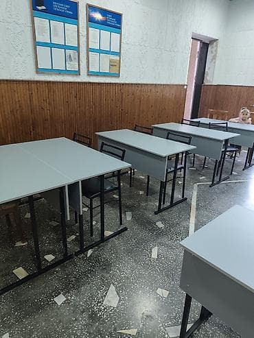Парты: Парты ученические с каркасом из металла - Двухместные столы — 2