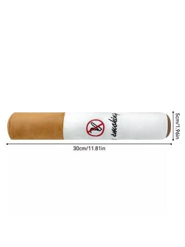 светится и играет музыка: Мягкая игрушка в форме сигареты с вышитым знаком, запрещающим курение — 4