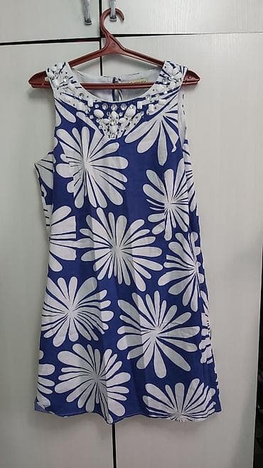 сарафан вязанный: Летнее женское платье без рукавов - Свободный А-силуэт, длина до — 1