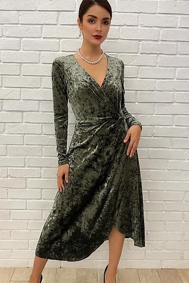 Вечернее платье, Коктейльное, Длинная модель, Велюр, С рукавами, S, M