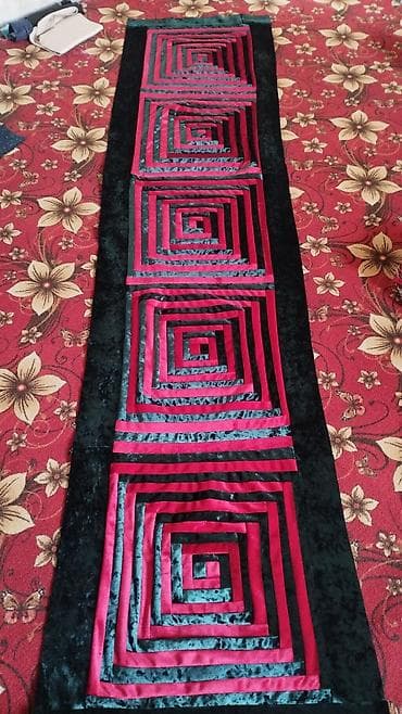 Килемдер жана паластар: Декоративная дорожка на стол/комод, лоскутное полотно с объёмными — 2