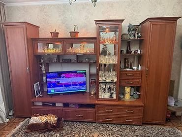 диван стол для кафе: Стенка-шкаф, Тип стенки-шкафа: Модульная, Для зала, Б/у, Особенности: С отделением под телевизор — 2