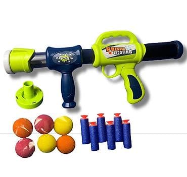 Бластер 2в1, стреляет мячиками и с пулями на присосках [ акция 50% ]