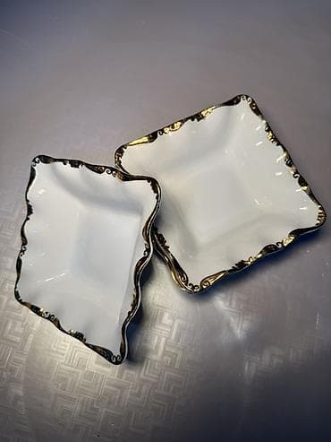 double a: Набор десертных/салатных пиал из фарфора с золотым декором,чашка — 6