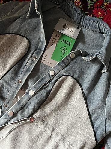 s 36: Повседневное платье, Длинная модель, Джинс, Платье-рубашка, L, Стандарт — 2