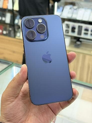 IPhone 15 Pro, Б/у, 128 ГБ, Blue Titanium, Чехол, Защитное стекло, 80 %