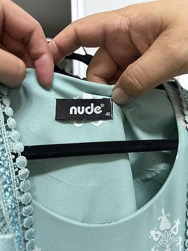 slim patch: Комплект nude, размер 46 турецкий размер, мятное платье миди + — 3