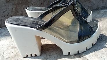 обувь летний: Женские сабо на массивной платформе и каблуке - Цвет: верх — черный — 2