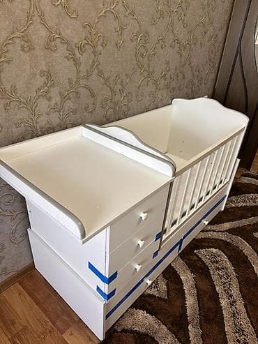 Детский мир: Детская кровать трансформер, Б/у, Другой тип, цвет - Белый — 3
