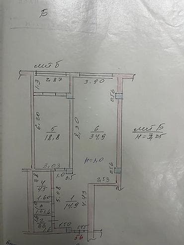 западный ош: 2 комнаты, 53 м², Элитка, 2 этаж — 2
