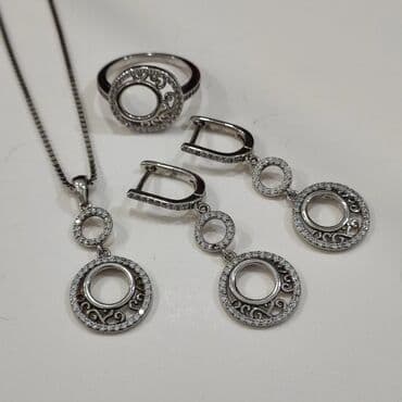 свадебное платье для высокой невесты: Набор украшений, Проба 925, Женские, Новый — 2