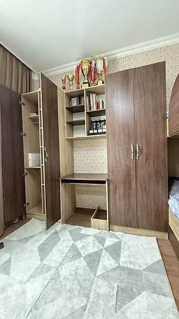 Двухъярусные кровати: Детская гарнитура, Б/у, Для девочки, Для мальчика, ДСП, цвет - Коричневый, Самовывоз — 6