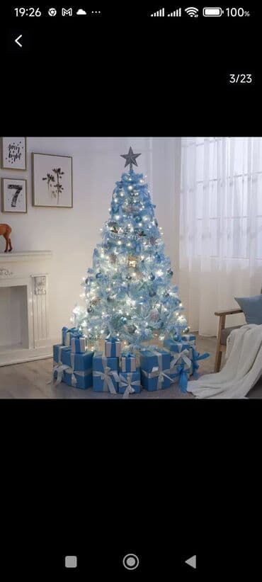 Гирлянды: Искусственная новогодняя ёлка «Тиффани Блю» — высота 1,5 м, на — 3