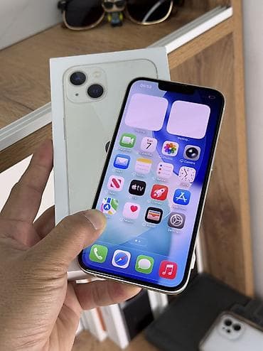 sd 128: IPhone 13, Б/у, 128 ГБ, Белый, Защитное стекло, Чехол, Кабель, 89 % — 4