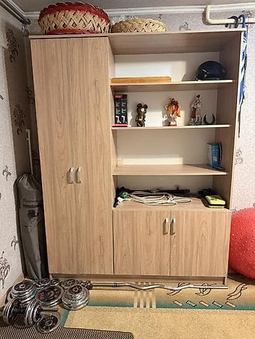 стенные: Шкаф‑стенка с открытыми полками - Материал: ЛДСП с текстурой под — 1