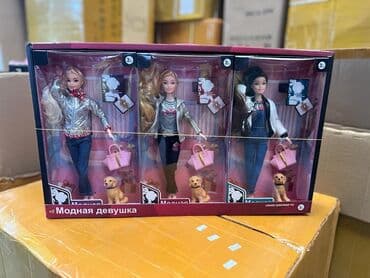 Куколки, Кукла Барби на шарнирах, руки ноги сгибаются. С собачкой