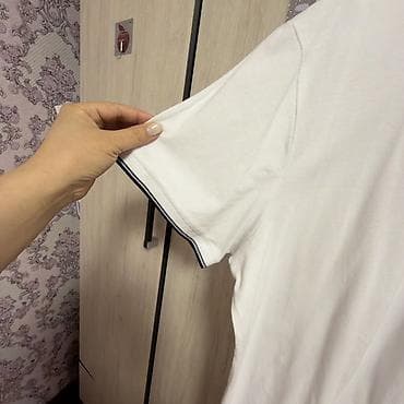 Футболки: Мужская поло FUN DAY Slim Fit - Цвет: белый с темно‑синей окантовкой — 3