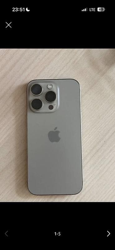 золотая часы: IPhone 15 Pro, Б/у, 256 ГБ, Natural Titanium, Коробка, 96 % — 3