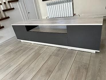Мебель: Тумба и подставка для телевизора, Напольная, ЛДСП, Самовывоз, цвет - Серый — 4