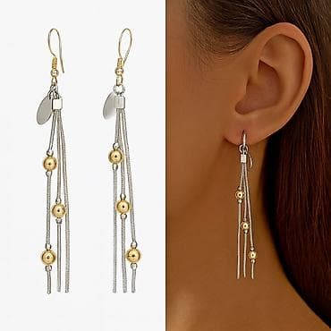 anex e type: Серьги сөйкөлөр Подвески с тремя цепочками и бусинами ✨ Легкость в — 1