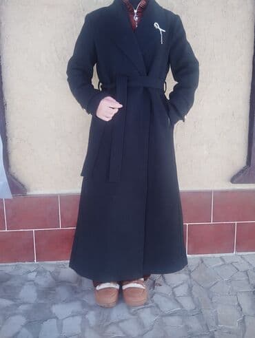 Пальто, Классика, Осень-весна, Длинная модель, С поясом, Стандарт