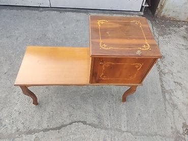 угловой туалетный столик: Туалетный столик, Б/у, Со шкафом, цвет - Коричневый, Дерево — 2