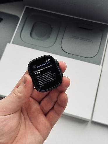 Детские смарт-часы: Apple Watch Ultra 2 49MM Black Titanium АКБ 100%, держит несколько — 5