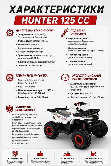 квадроциклы детские электрические: Квадроцикл Бензин, 130 куб. см, Детский — 2