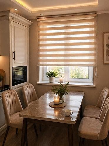 Шторы и жалюзи: Рулонные шторы «день‑ночь» для окон - Тип: комбинация прозрачных и — 1