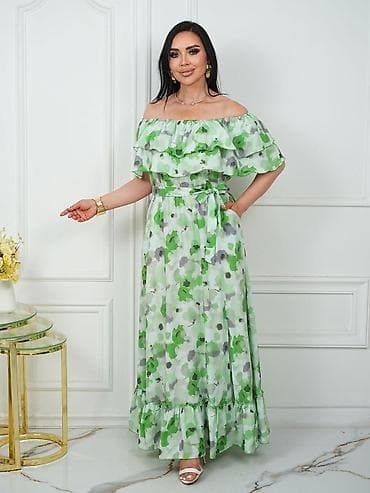 made: Повседневное платье, Made in KG, Лето, Длинная модель, Крестьянка, XL — 1