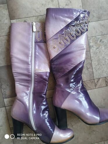 сапоги из натурального меха и кожи: Сапоги-деми. В отличном состоянии-одевала 1 раз — 4