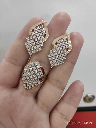 свадебные платья от производителя: Набор с камнями фианиты Серебро покрыто золотом пробы 925 Размеры — 2