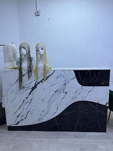 весы авто: Прилавок/стойка ресепшн для магазина или салона. - Дизайн: мраморная — 2