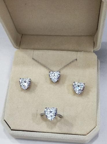 Серебряный набор Сердочки Серьги на гвоздиках Серебро 925 пробы